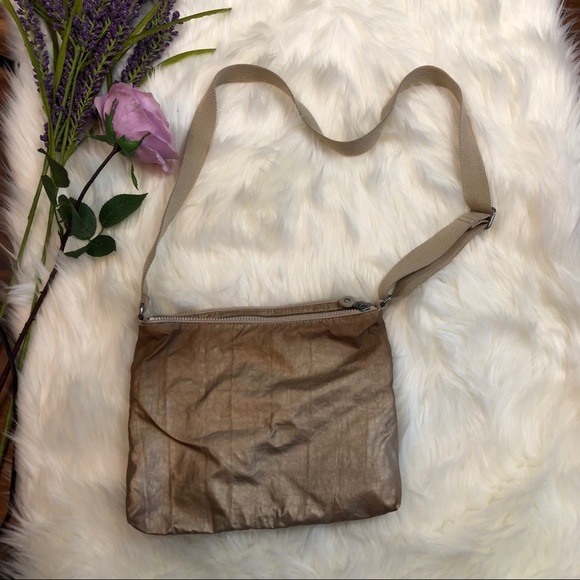 Kipling Alvar Metallic Glow Crossbody Bag Champagne - Picture 5 of 6